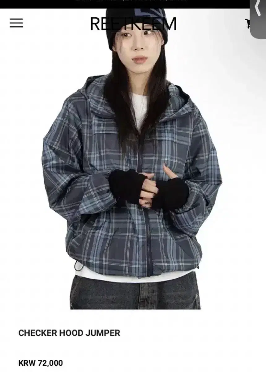 릿킴 CHECKER HOOD JUMPER